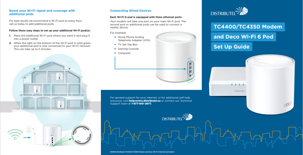 Technicolor Modem and Your Deco WiFi 6 Pod